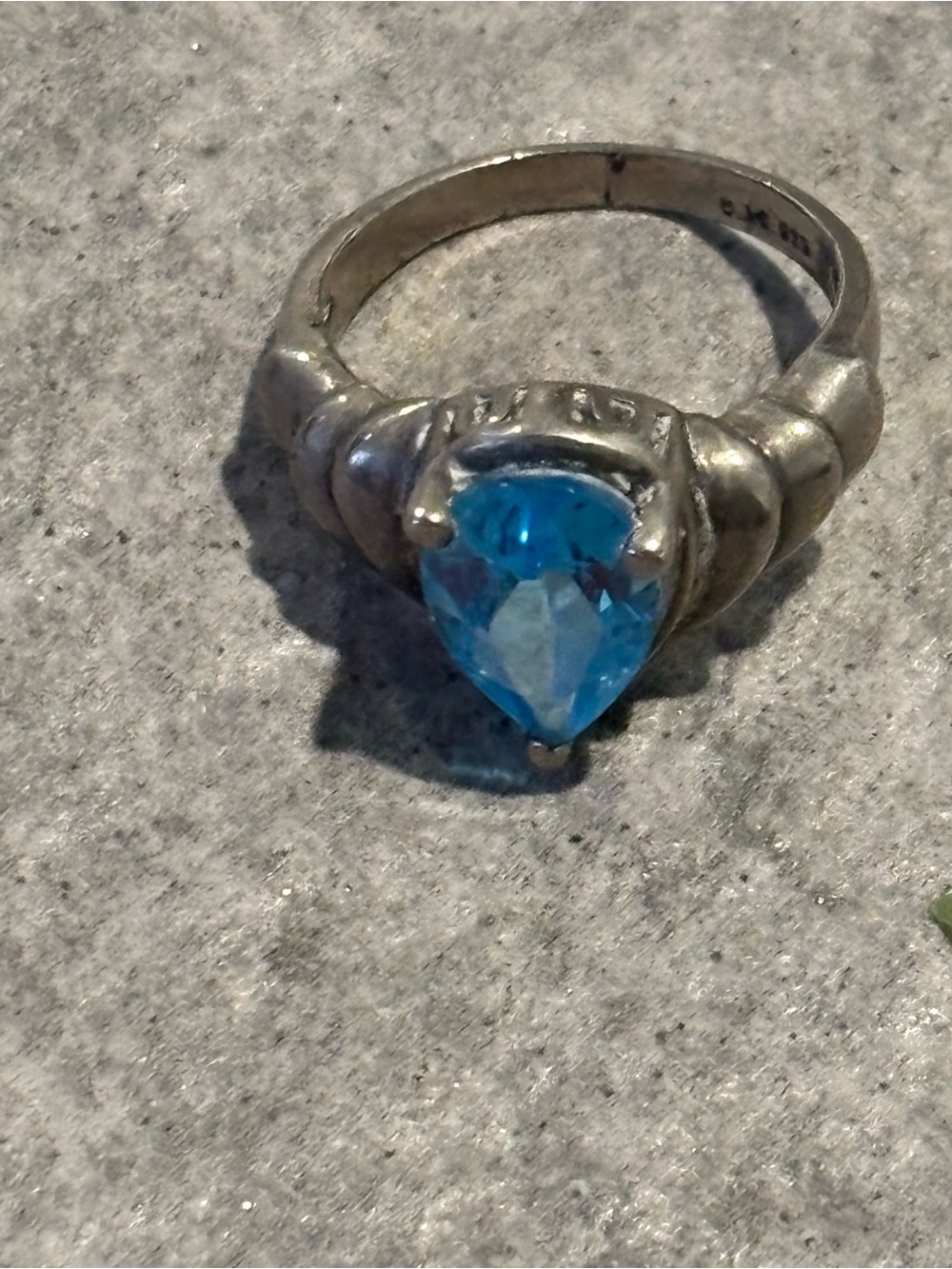.925 Sterling Silver Blue Topaz RING Sz 7